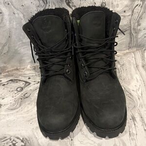 Timberland Charcoal Black Leather Boots 9.5 Waterproof Work Boots TB1A2E2P001